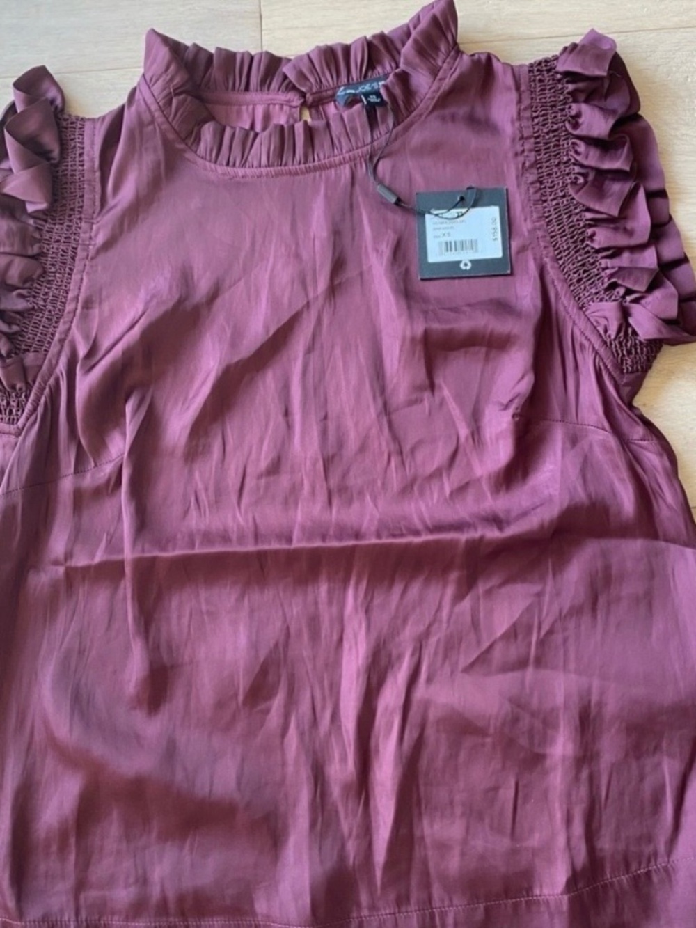 Joes Jeans Satin Sleeveless Burgundy Blouse NWT